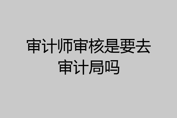 审计师审核是要去审计局吗