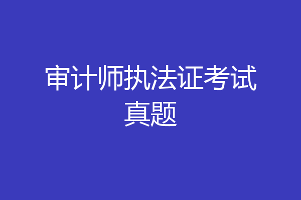 审计师执法证考试真题