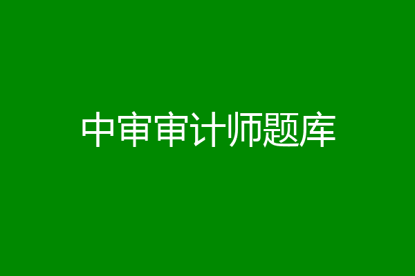 中审审计师题库