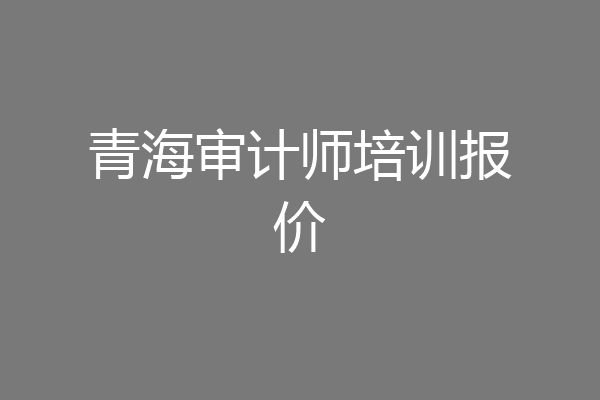 青海审计师培训报价