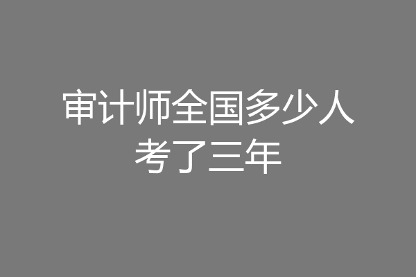 审计师全国多少人考了三年