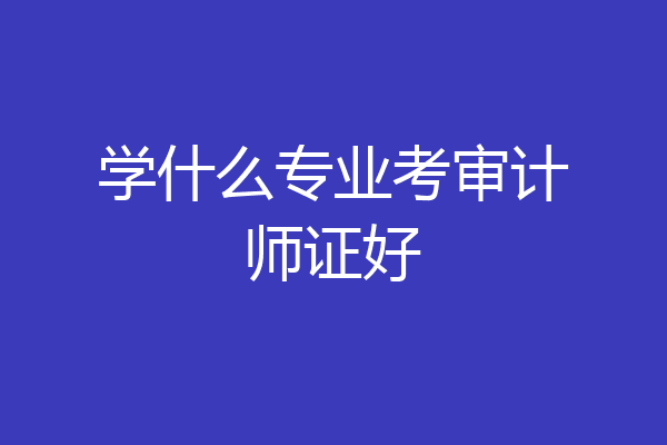 学什么专业考审计师证好