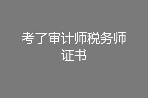 考了审计师税务师证书