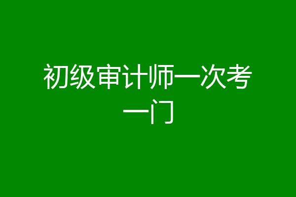 初级审计师一次考一门