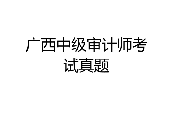 广西中级审计师考试真题