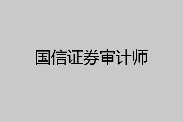 国信证券审计师