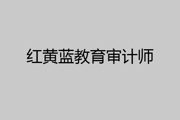 红黄蓝教育审计师