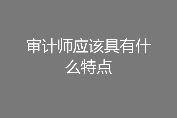 审计师应该具有什么特点