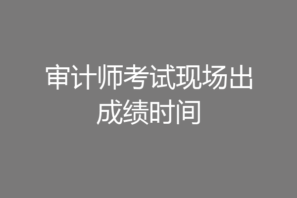 审计师考试现场出成绩时间