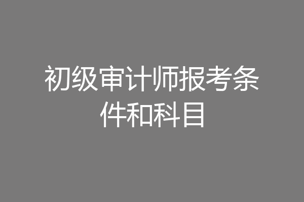 初级审计师报考条件和科目