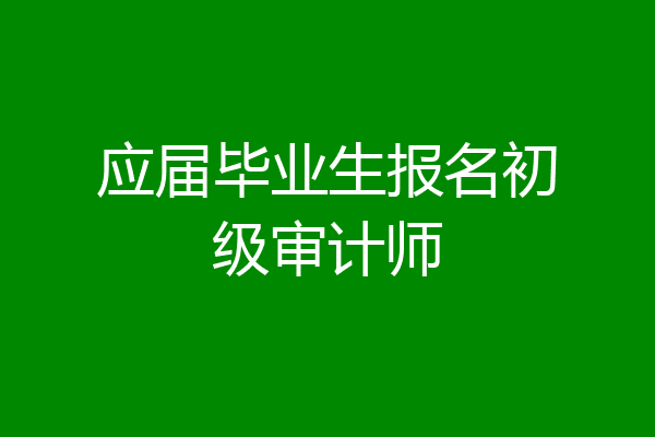 应届毕业生报名初级审计师