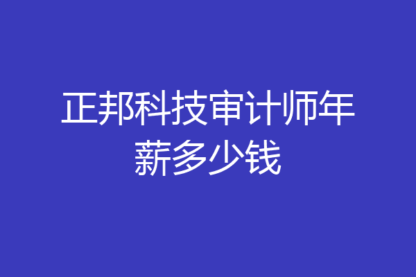 正邦科技审计师年薪多少钱