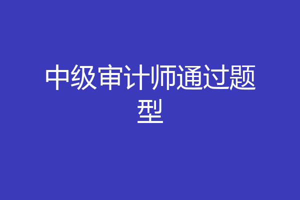 中级审计师通过题型