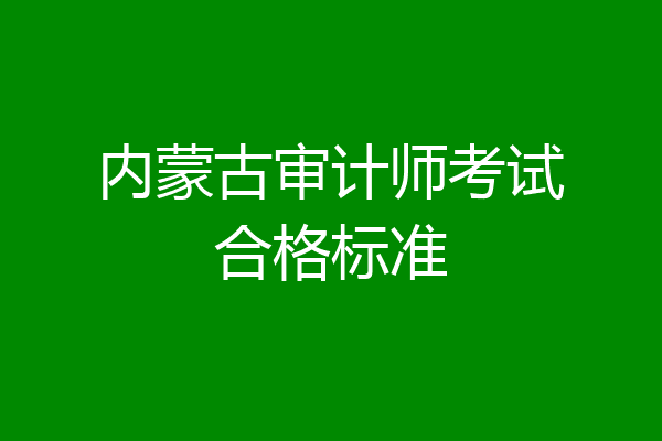 内蒙古审计师考试合格标准