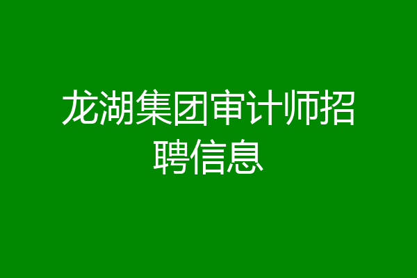 龙湖集团审计师招聘信息