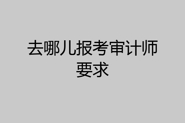 去哪儿报考审计师要求