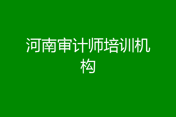 河南审计师培训机构