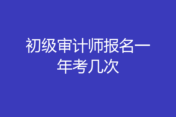 初级审计师报名一年考几次