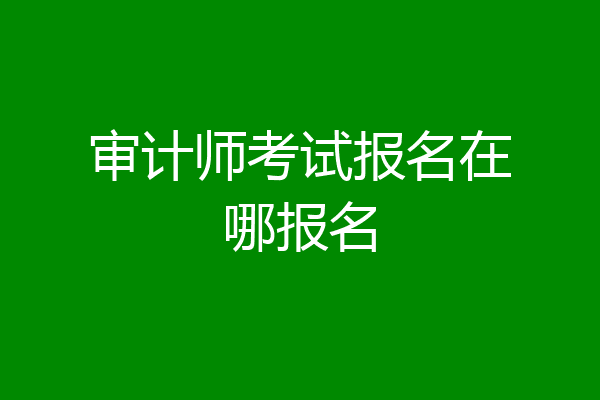 审计师考试报名在哪报名