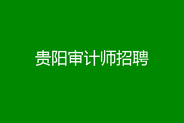 贵阳审计师招聘