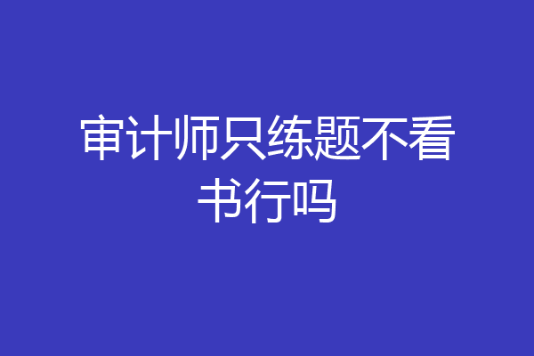 审计师只练题不看书行吗