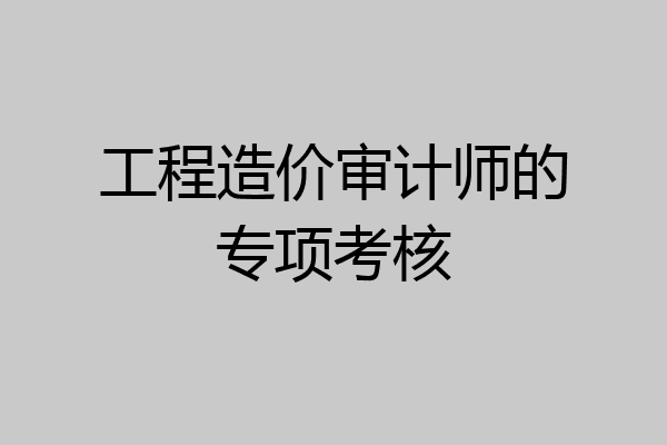 工程造价审计师的专项考核