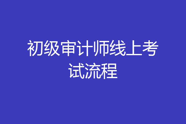 初级审计师线上考试流程