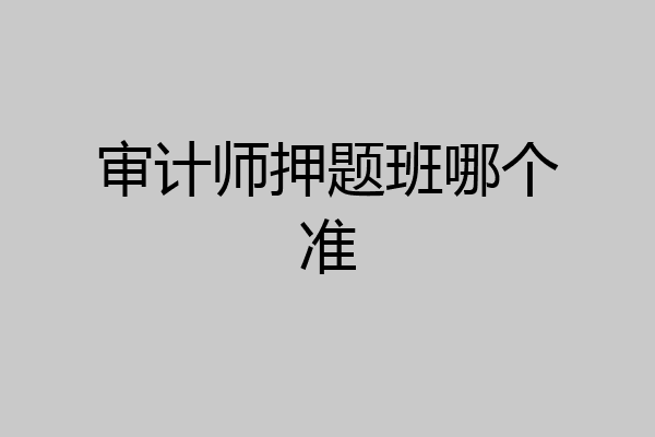 审计师押题班哪个准