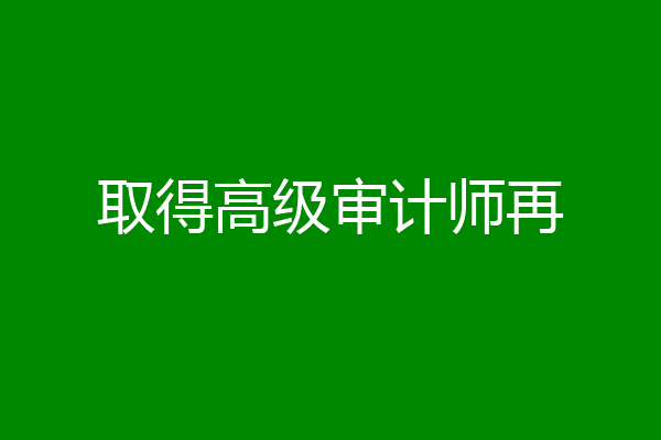 取得高级审计师再