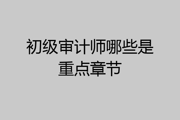 初级审计师哪些是重点章节