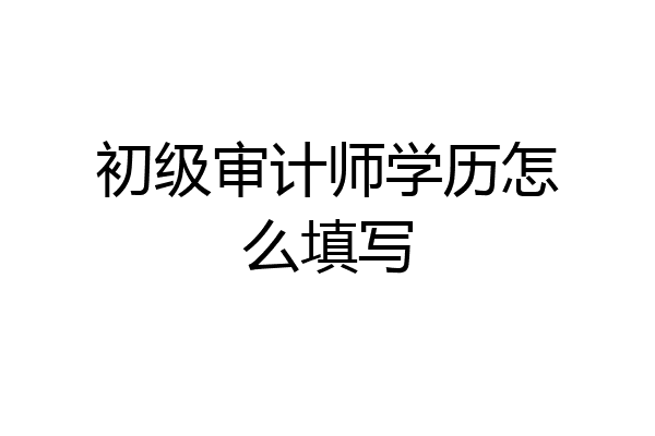 初级审计师学历怎么填写