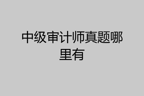 中级审计师真题哪里有