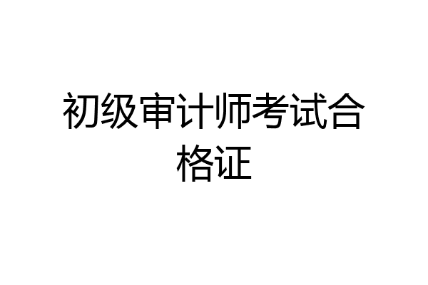 初级审计师考试合格证