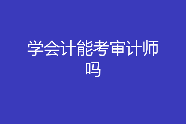 学会计能考审计师吗