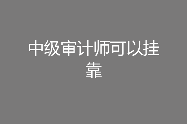 中级审计师可以挂靠