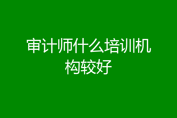 审计师什么培训机构较好