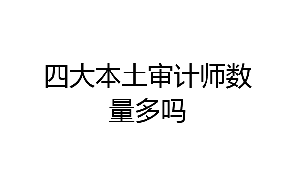 四大本土审计师数量多吗