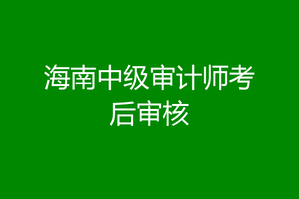 海南中级审计师考后审核