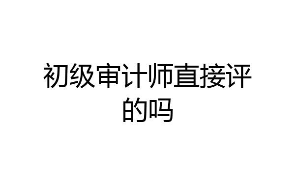初级审计师直接评的吗