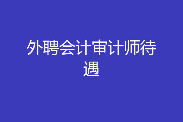 外聘会计审计师待遇