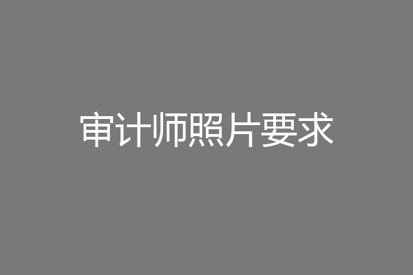 审计师照片要求