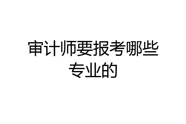 审计师要报考哪些专业的