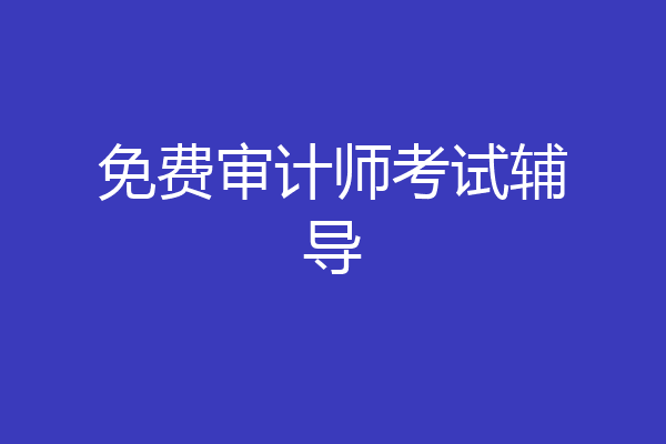 免费审计师考试辅导