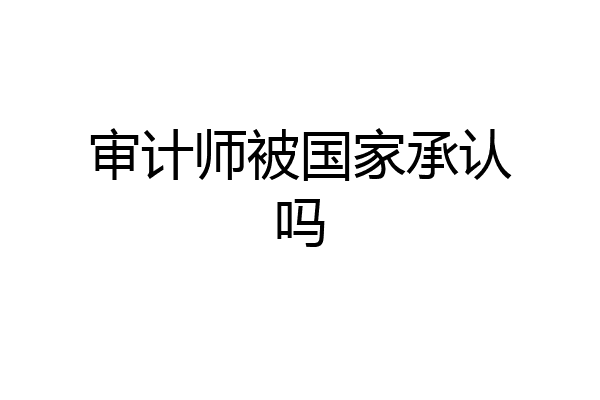 审计师被国家承认吗