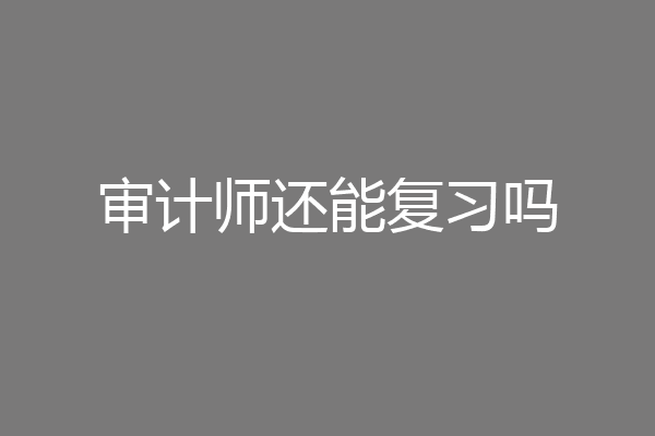 审计师还能复习吗