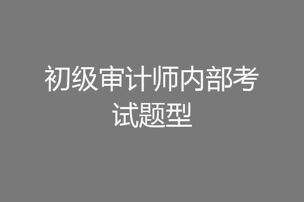 初级审计师内部考试题型