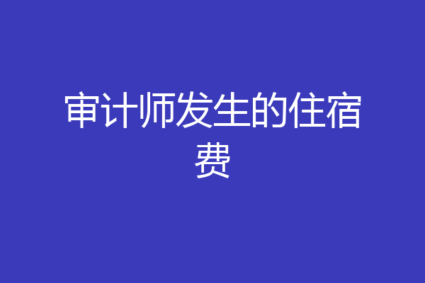 审计师发生的住宿费