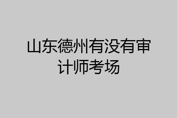 山东德州有没有审计师考场