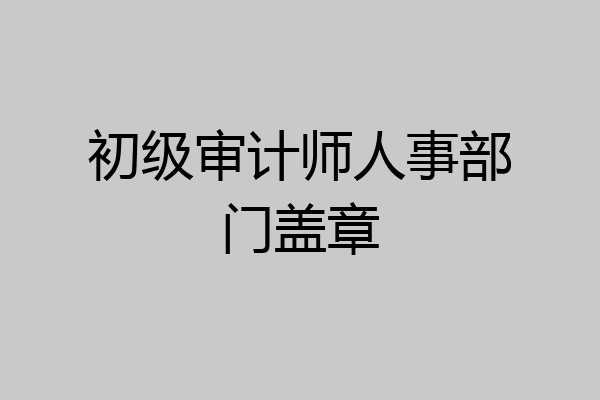 初级审计师人事部门盖章