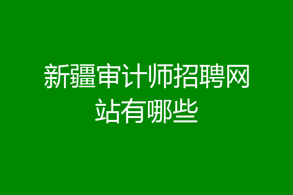 新疆审计师招聘网站有哪些